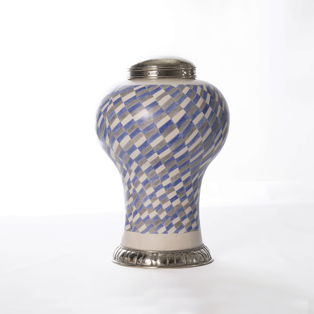 Azul Geometric Ceramic Vase