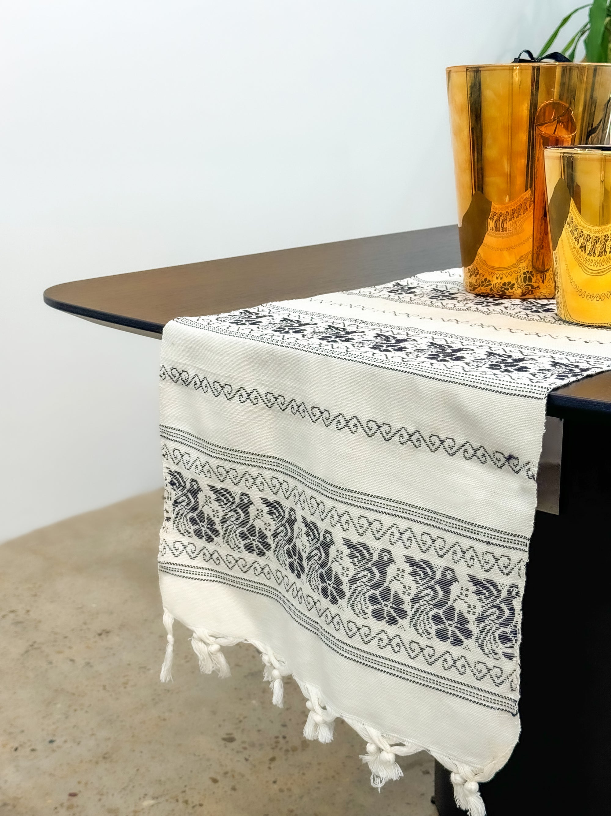 Oaxacan Black Weave Table Runner