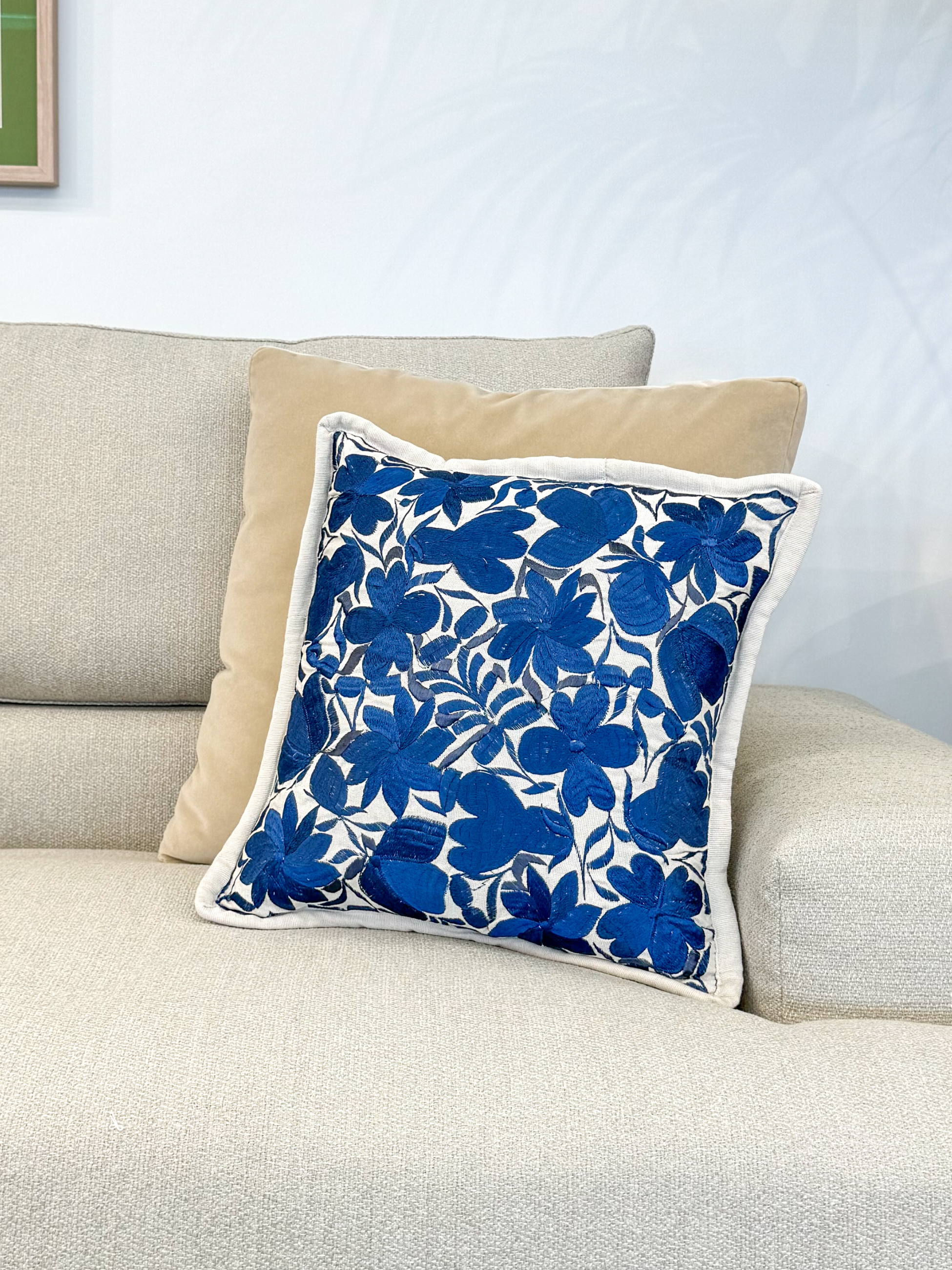 Oaxacan Blue Floral Pillow