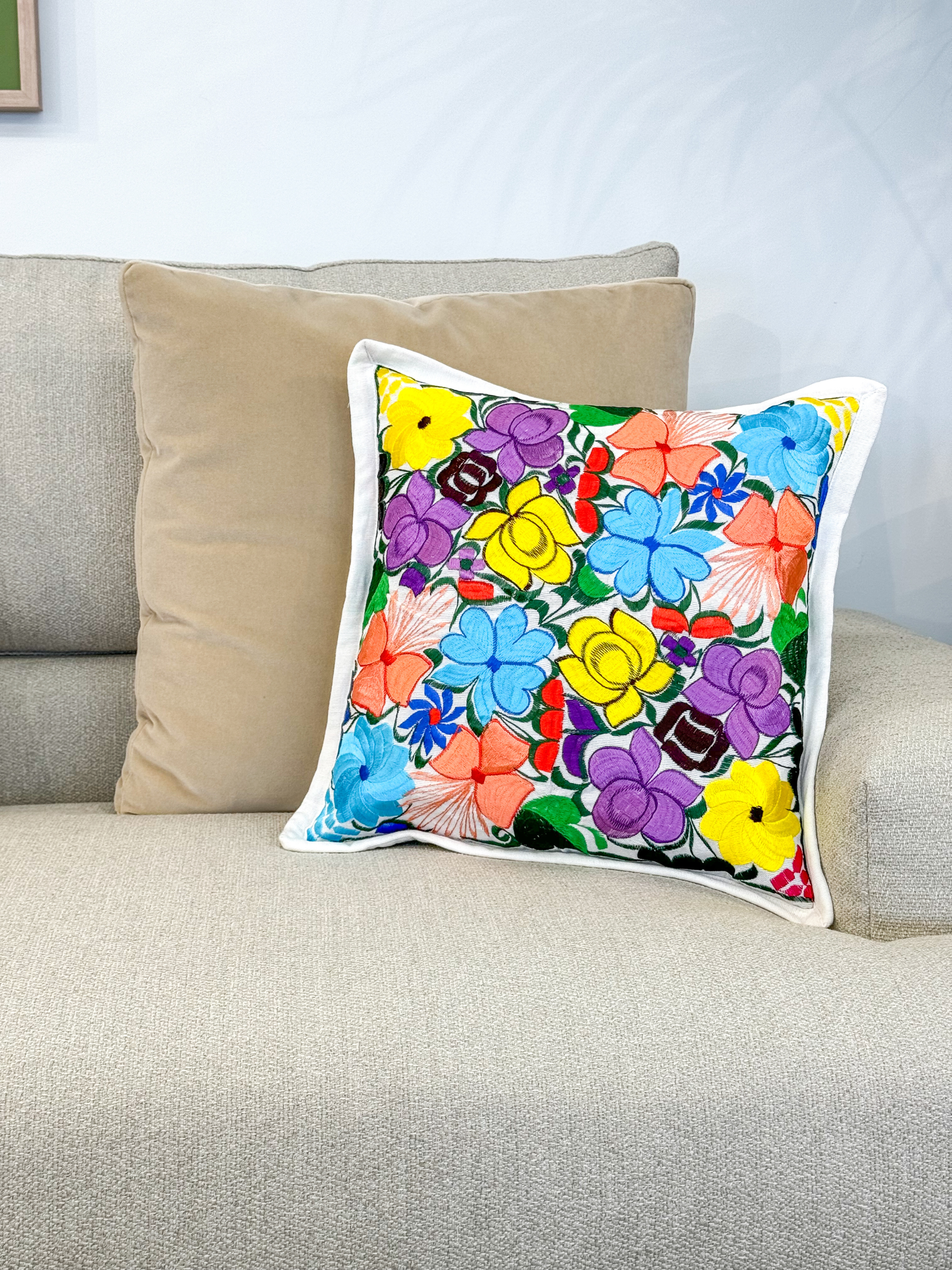 Oaxacan Colorful Floral Pillow