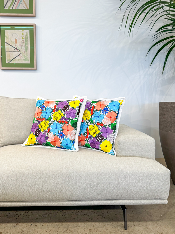 Oaxacan Colorful Floral Pillow