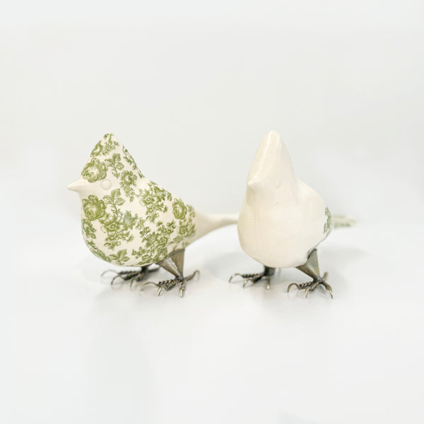 Floral Ceramic Cardinals - Set of 2