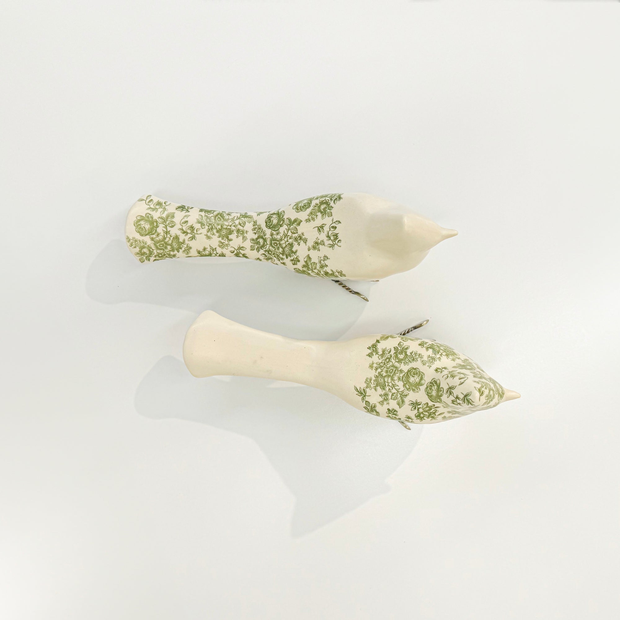 Floral Ceramic Cardinals - Set of 2